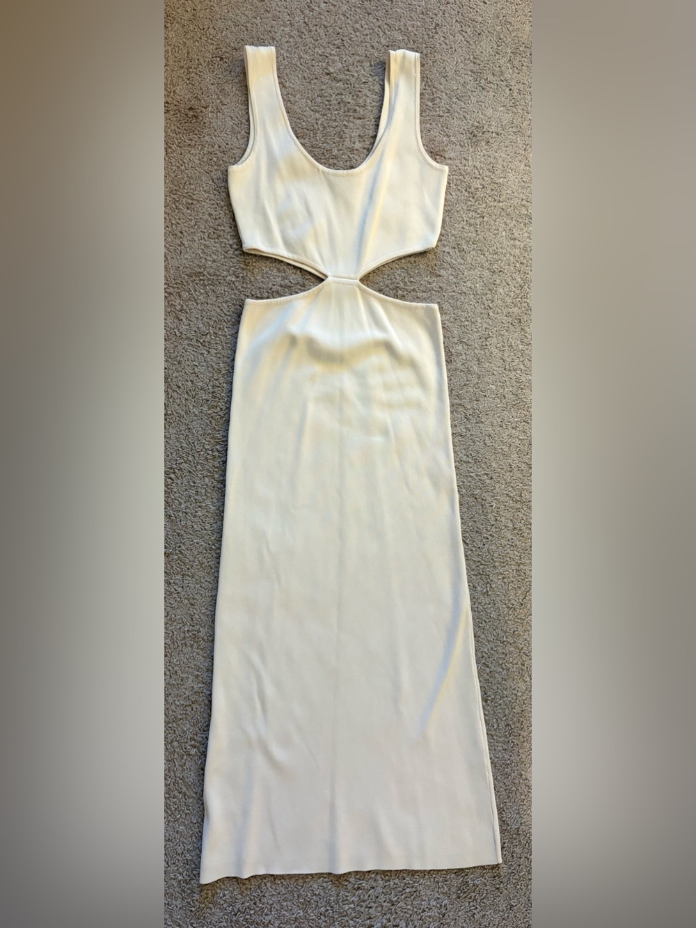 Zara Cream Cutout Midi Dress